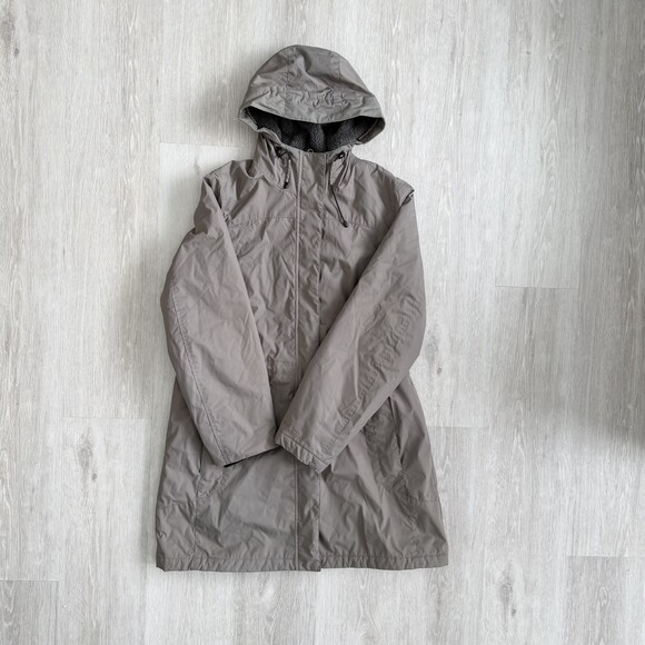 L.L. Bean Jackets & Blazers - LL Bean Warm-Up Jacket Hooded Fleece Brown Lined Women's Large 3 Season EUC